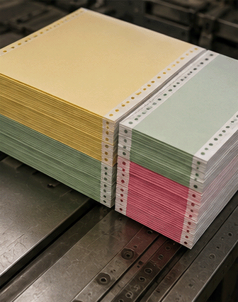 Stacks of carbonless multi-part forms